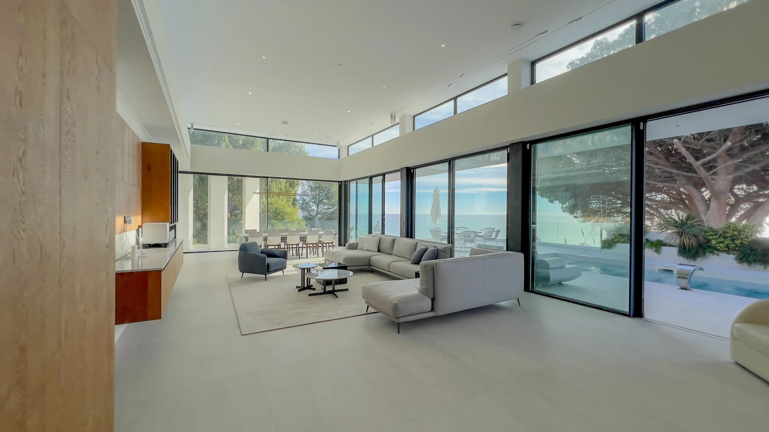 Spacious living and dining area in luxury Altea villa for sale