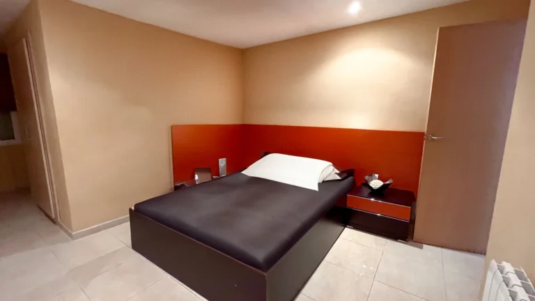 Compact bedroom with built-in headboard and modern bed frame in Maryvilla Calpe villa