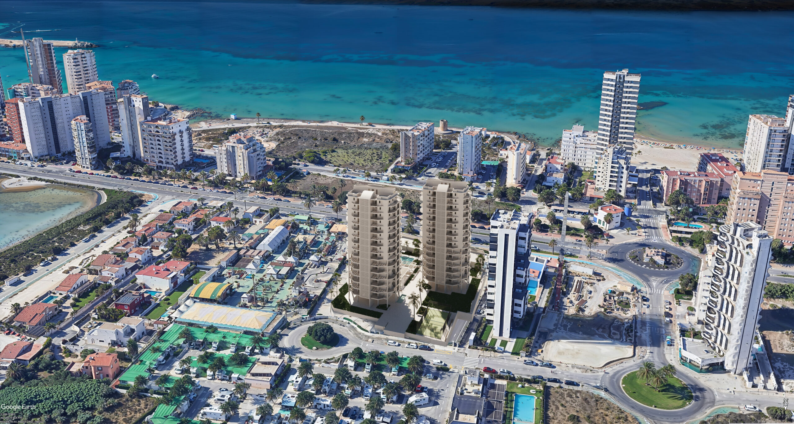 Location of Jade 2 development near Arenal Beach in Calpe