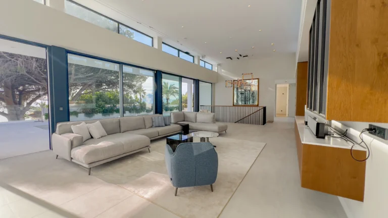 Minimalist lounge with full sea views in luxury new-build villa Altea