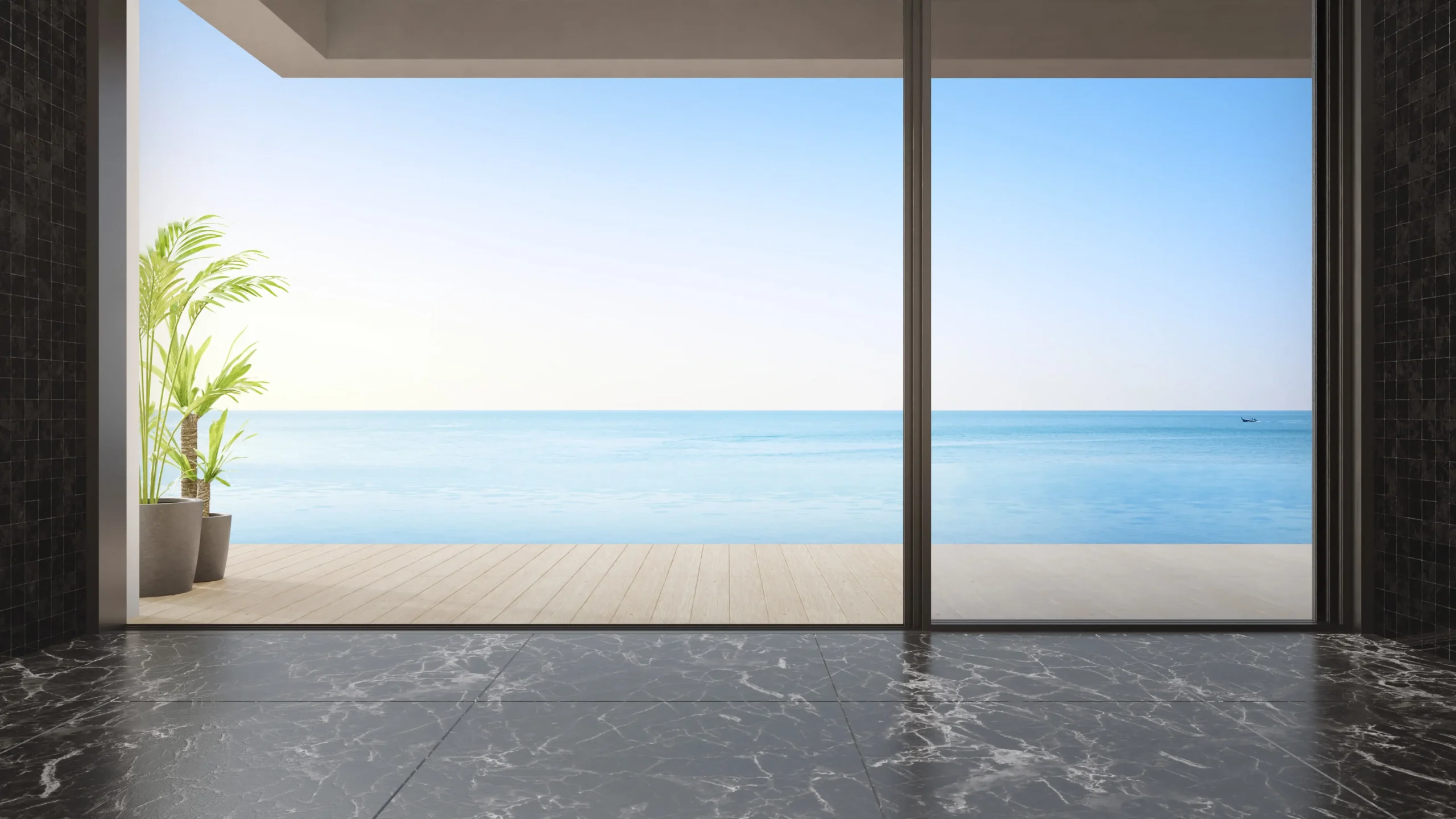 Modernes Haus mit Meerblick an der Costa Blanca und Terrasse mit Blick auf das Mittelmeer