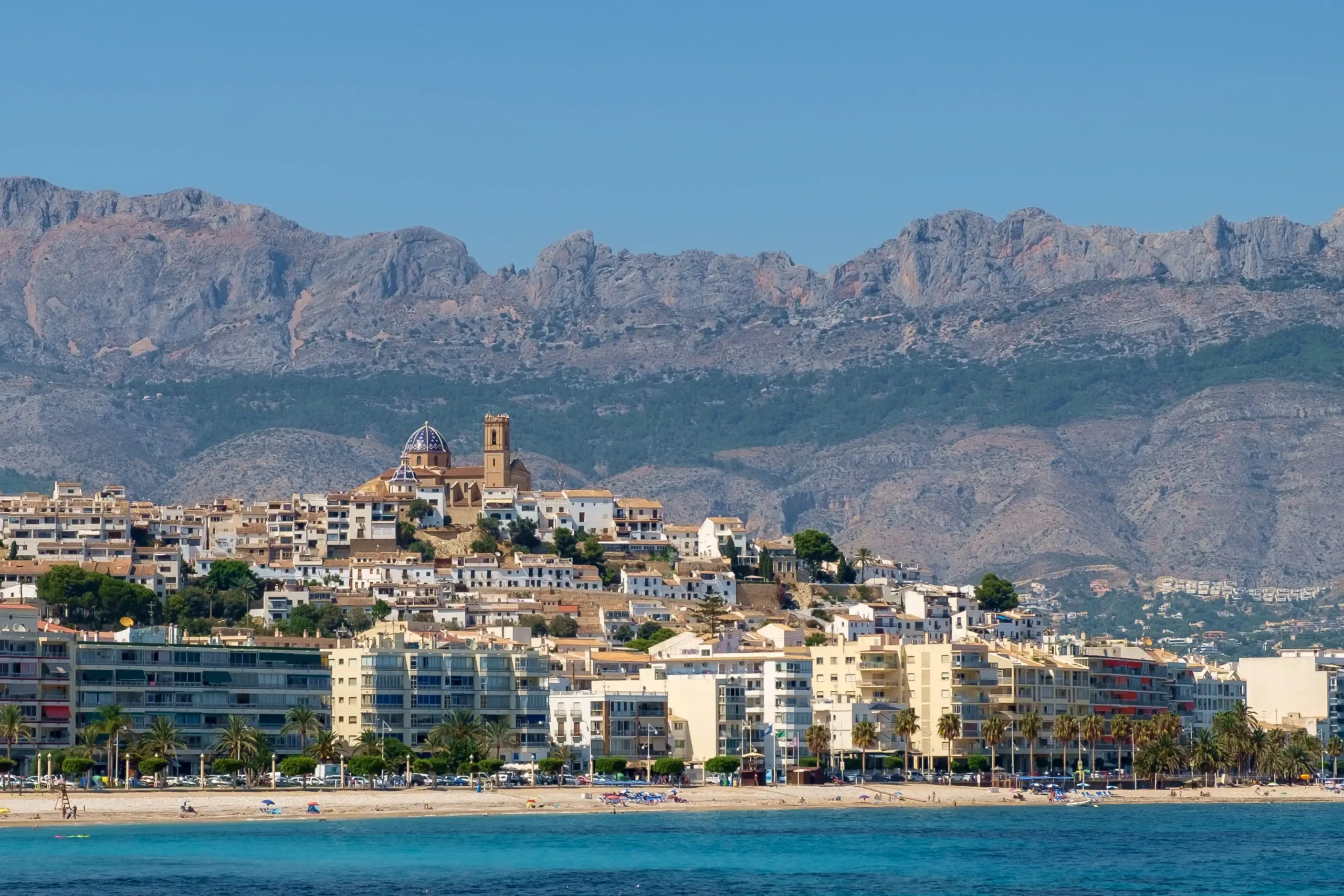 Old town and sea view in Altea, Costa Blanca North, Spain