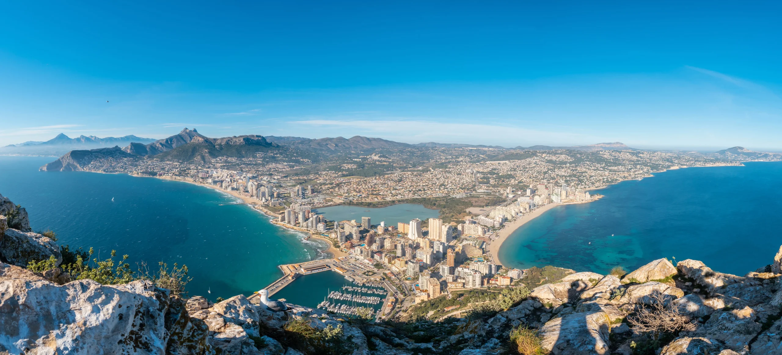 Panoramic view of Calpe and the Peñón de Ifach on the Costa Blanca North