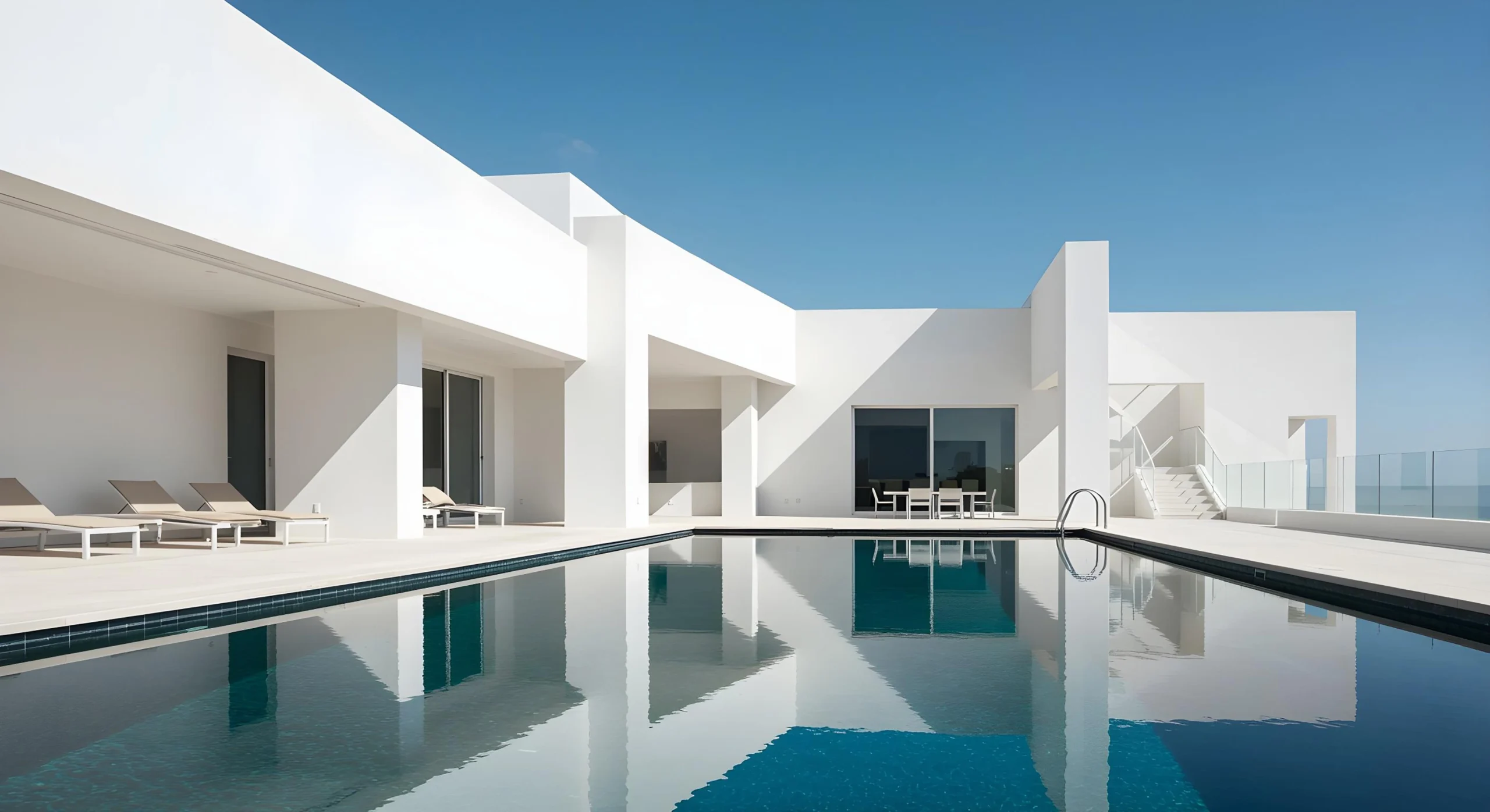 Modern white villa with swimming pool in Calpe, Costa Blanca North