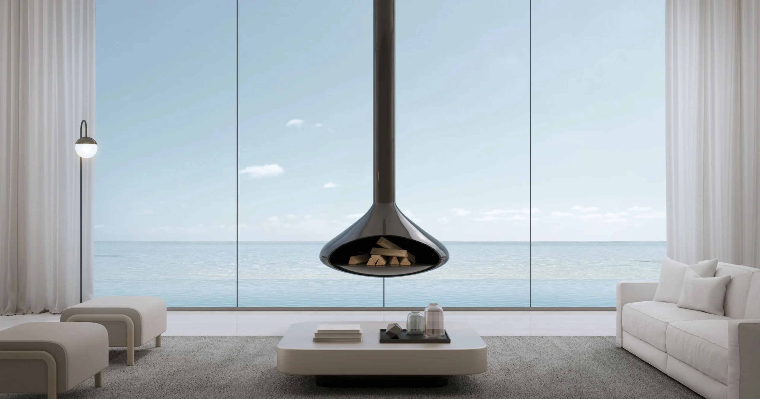 Luxury living room with sea view in Costa Blanca North