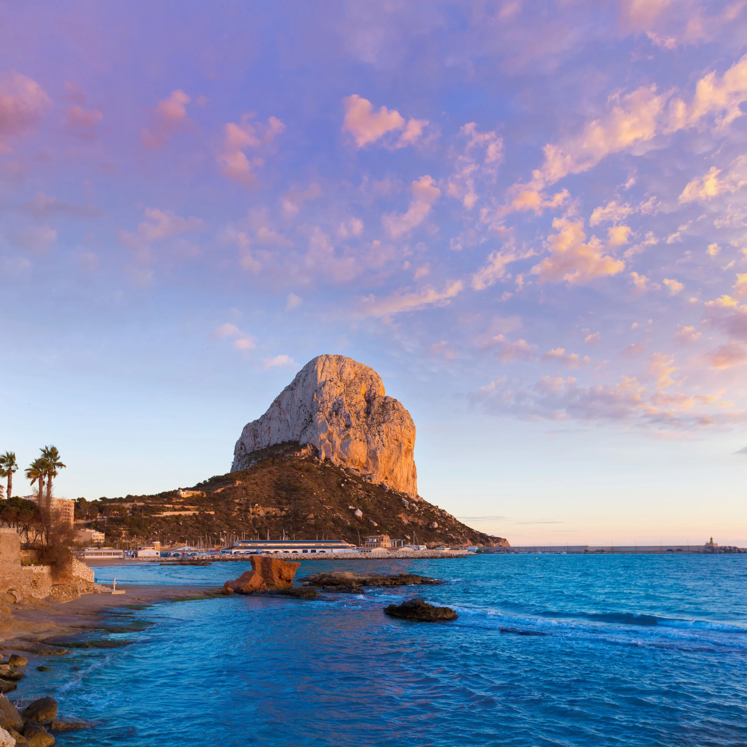 Peñón de Ifach at sunset in Calpe, Costa Blanca North, Spain