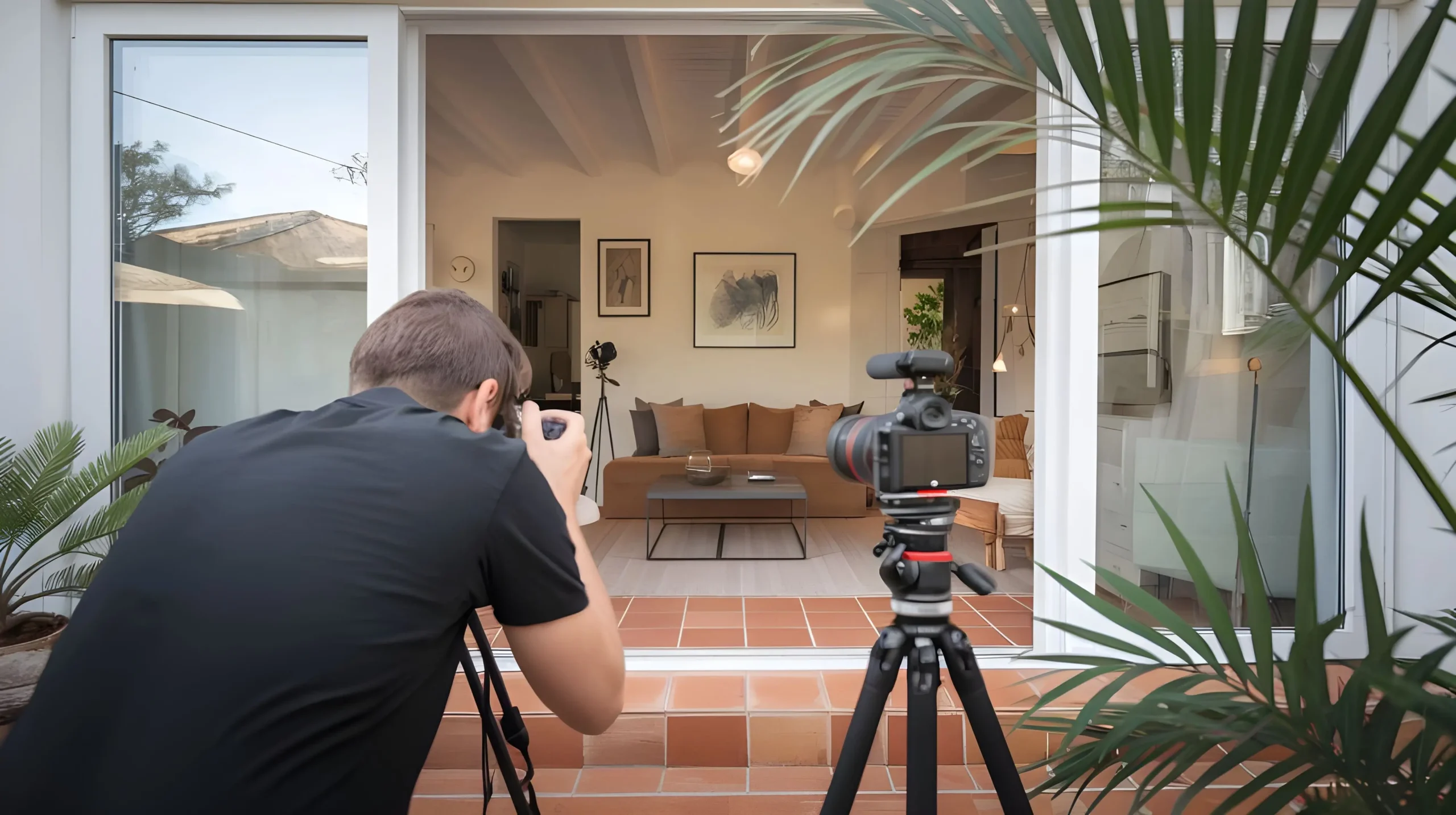 Photographer preparing listing visuals and marketing materials for a property in Calpe