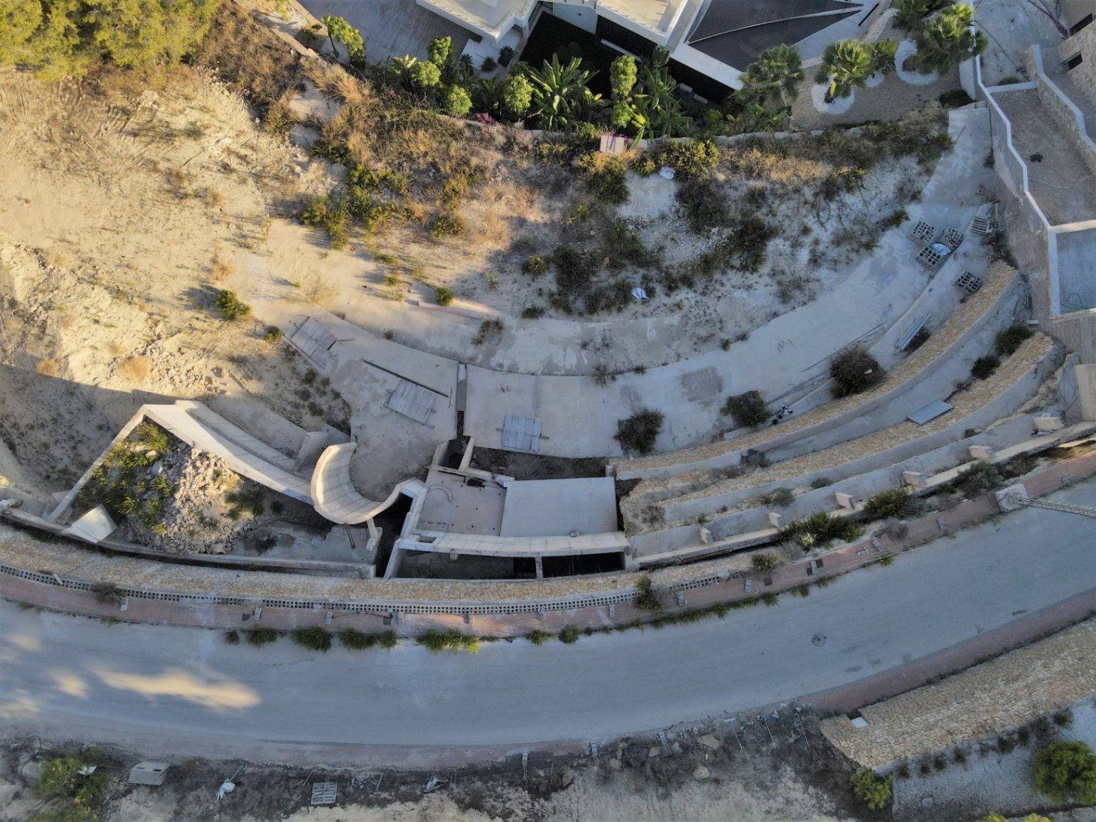Aerial view of luxury villa project site in Racó de Galeno, Benissa