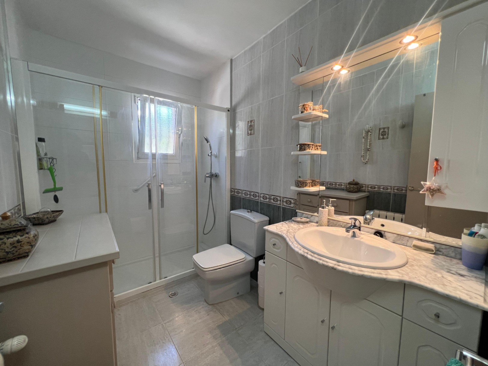 Bathroom with double vanity at Mediterranean villa in Benissa