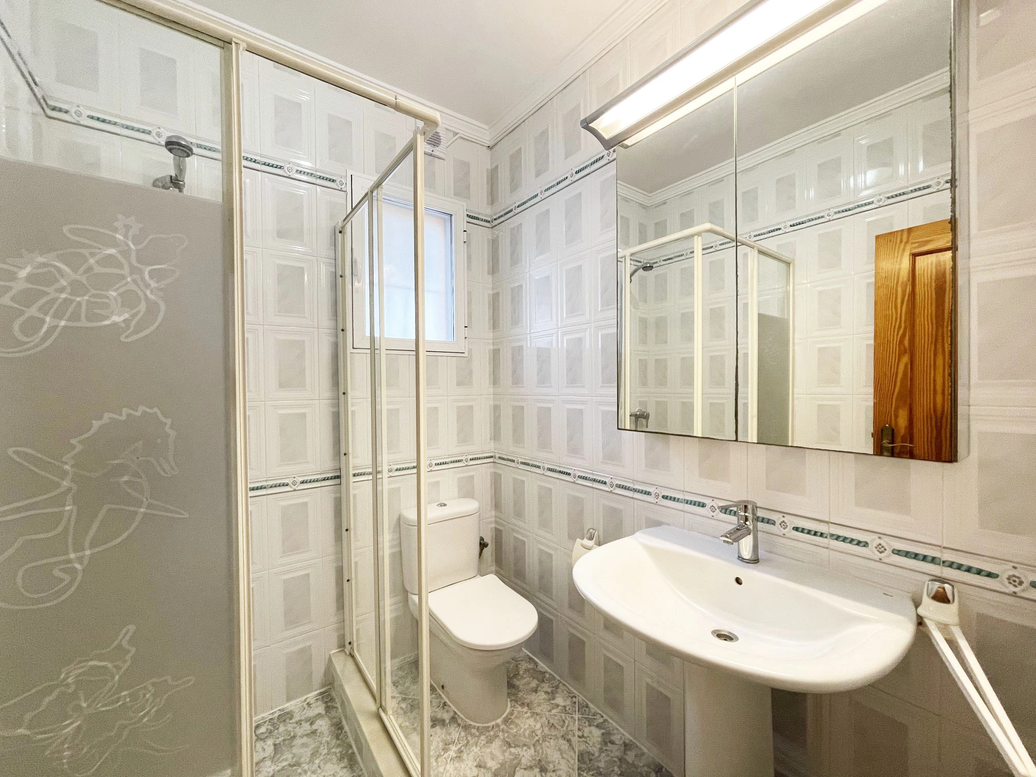 Bathroom with shower at detached villa in Calpe