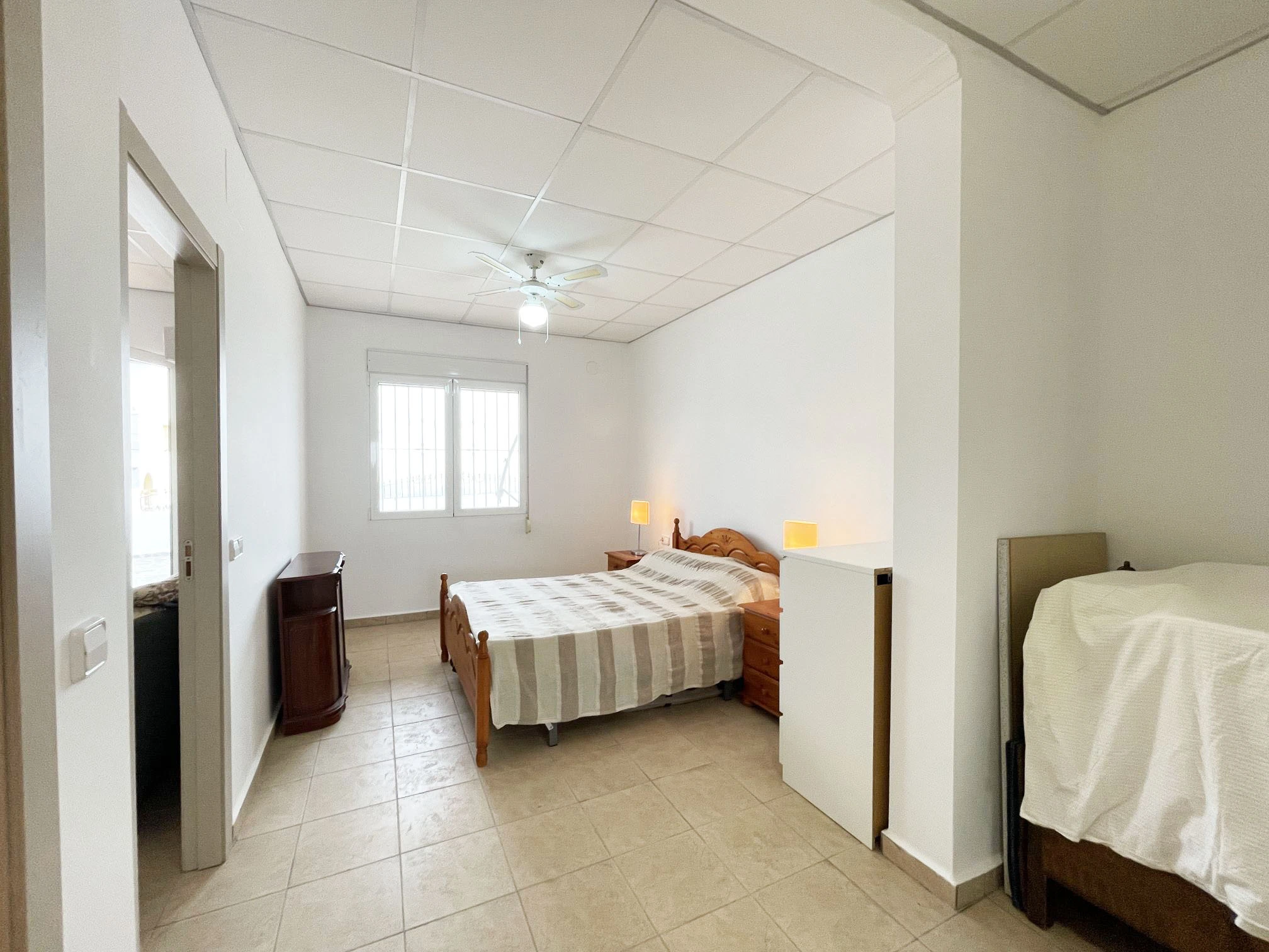 Bedroom inside detached villa in Calpe