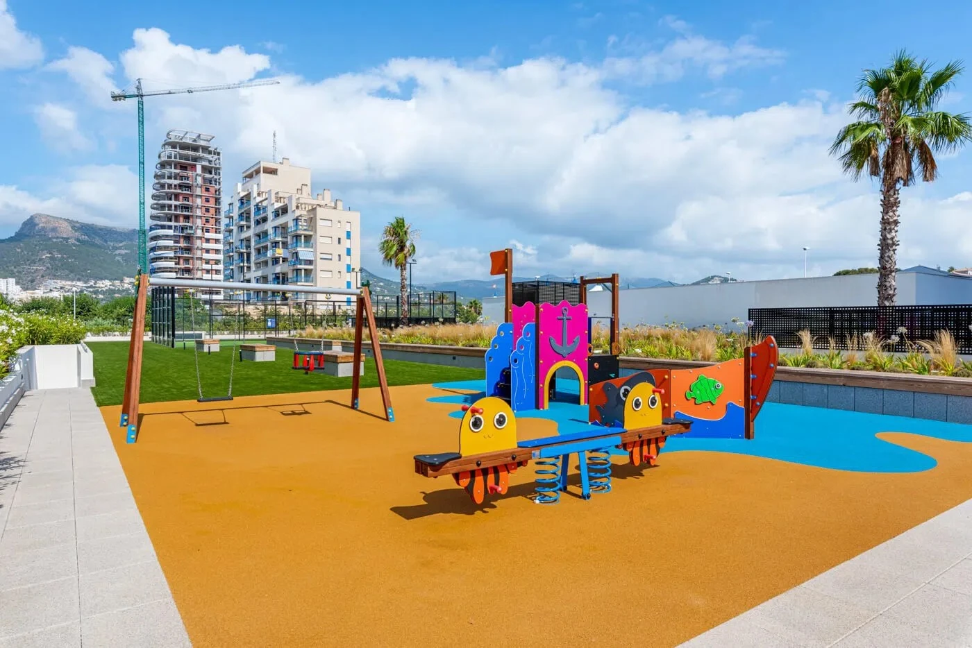 Children’s play area at apartment complex in Arenal-Bol, Calpe