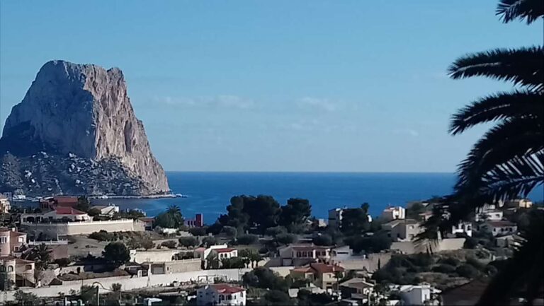 Close sea view towards the Peñón de Ifach from a refurbished villa in Canuta, Calpe.