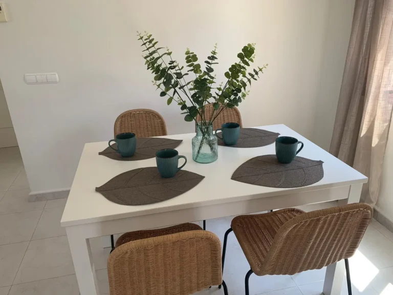 Dining area inside duplex penthouse in La Fossa, Calpe