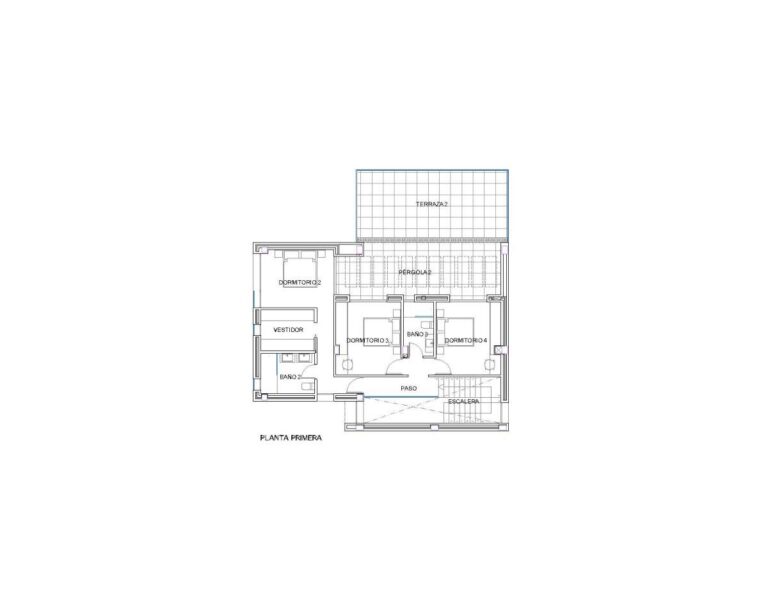Floor plan for a new-build luxury villa in Moraira showing bedroom layout, living areas, terraces and interior spaces