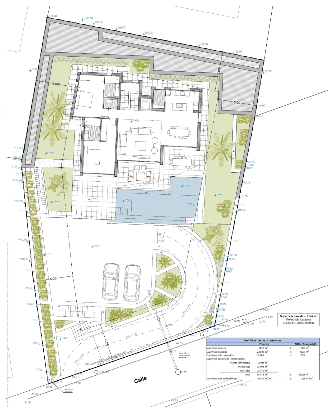 Floor plan for modern villa with sea views in Calpe