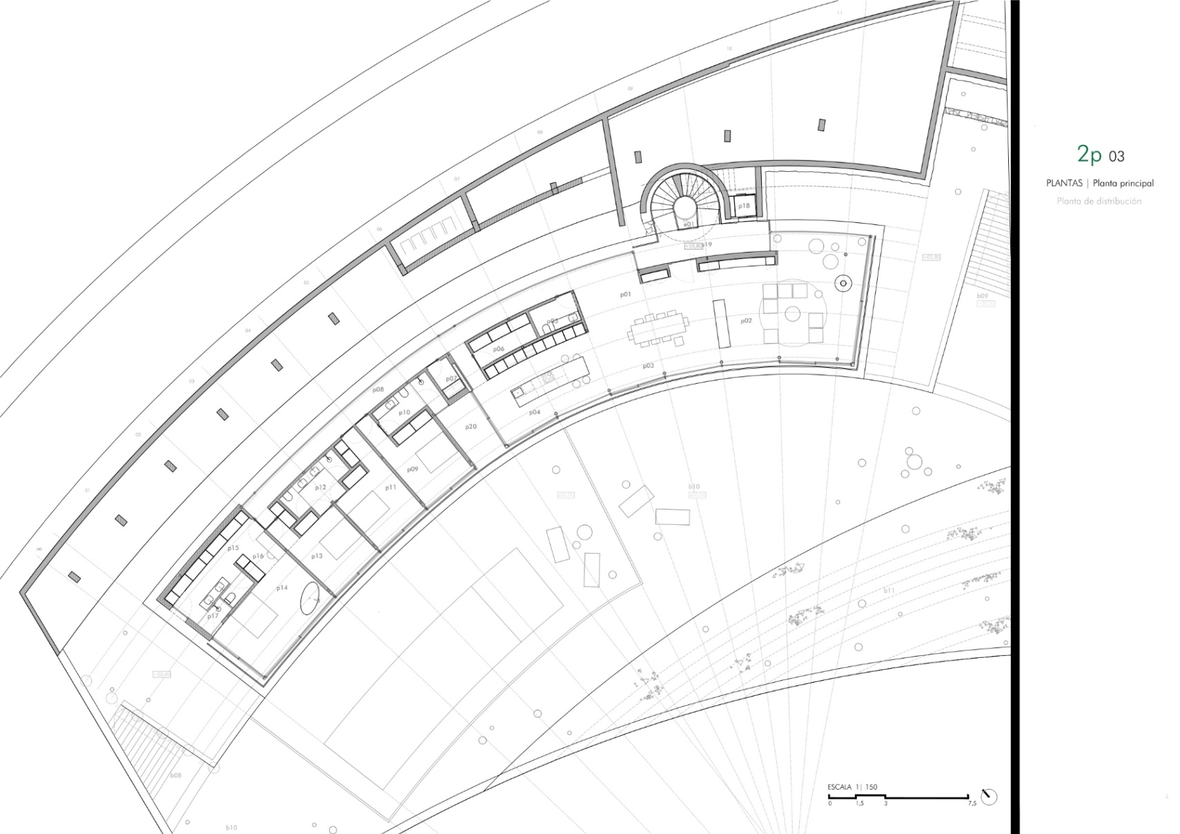 Floor plan for single-level luxury villa project in Benissa