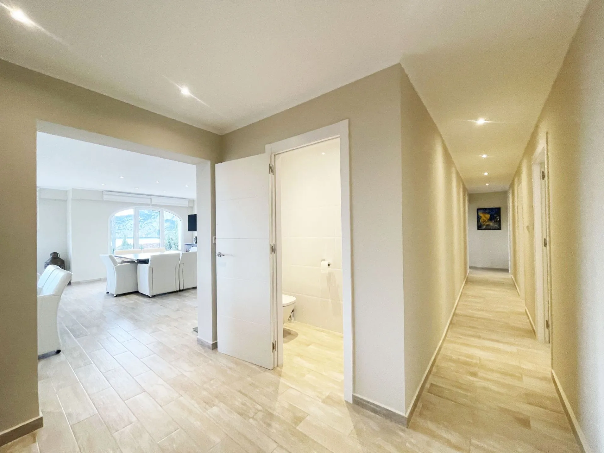 Hallway beside main living area at renovated villa in Calpe