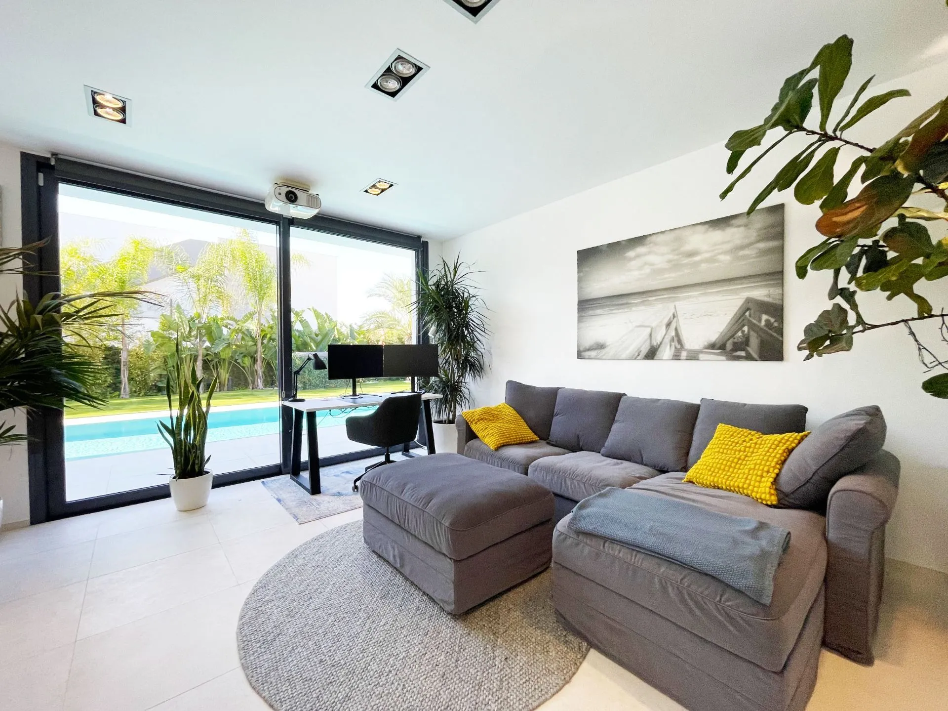Living Area with Pool View in Modern Calpe Villa