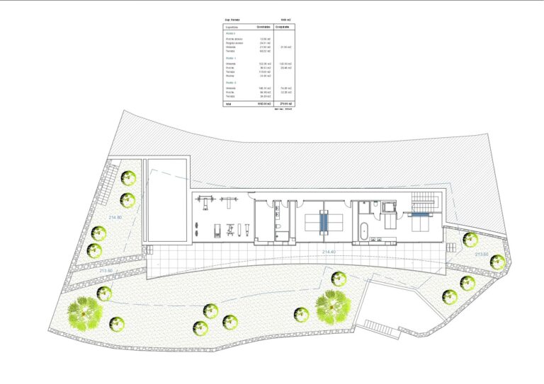 Lower floor plan for luxury villa project in Moraira