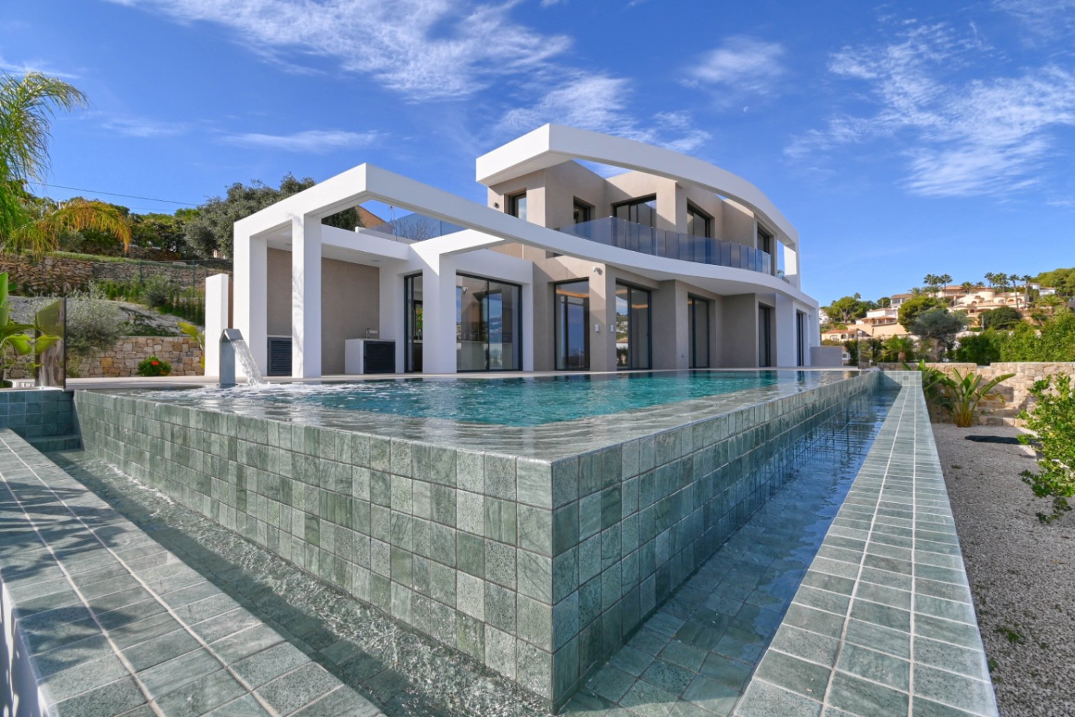 Luxury villa near La Fustera Beach with infinity pool and sea views
