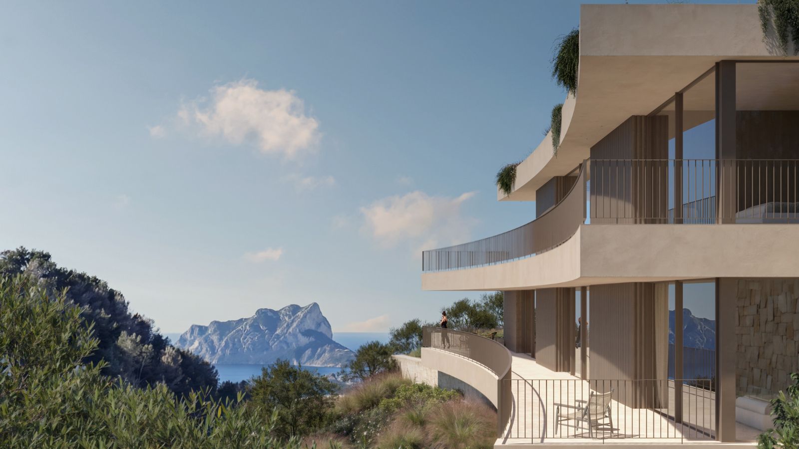 Luxury villa project in Moraira with views towards the Peñón de Ifach