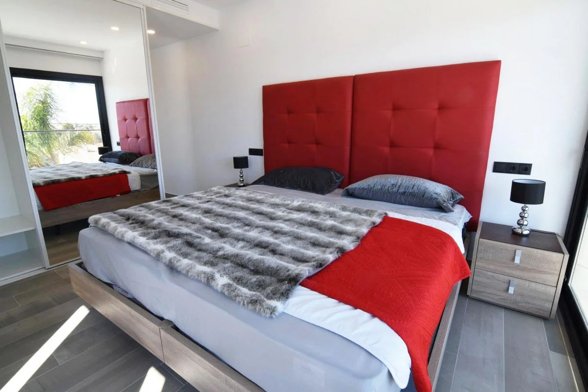 Main bedroom in modern villa in Carrió, Calpe, with built-in wardrobes