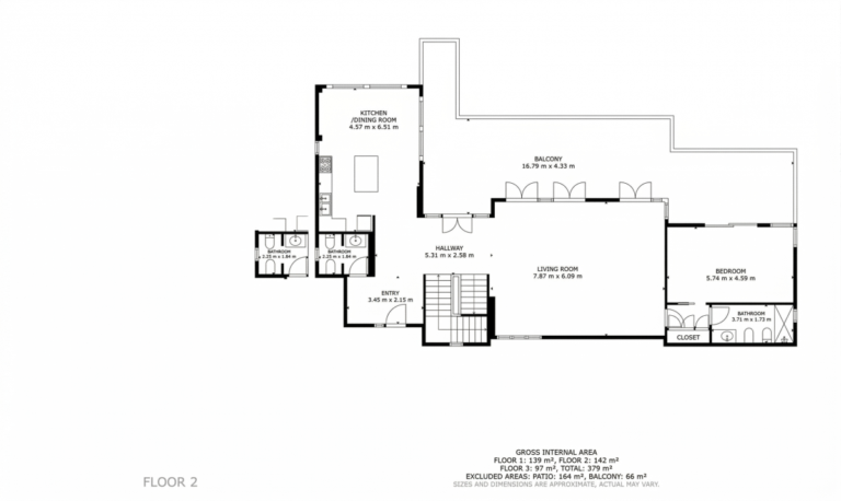 Main floor plan for a modern luxury villa in La Calalga, Calpe showing open-plan living area, kitchen, bedroom suite and terrace layout