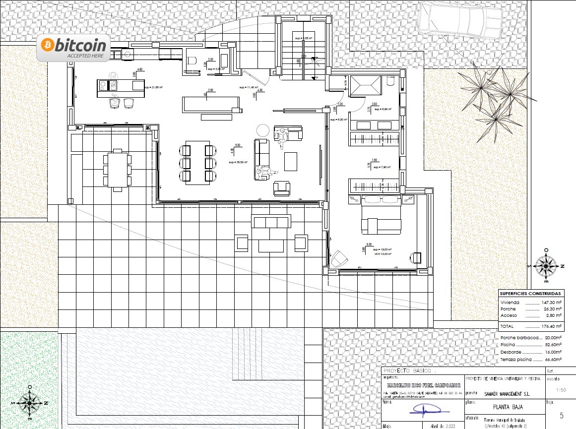 Main floor plan for luxury new build villa in Moraira