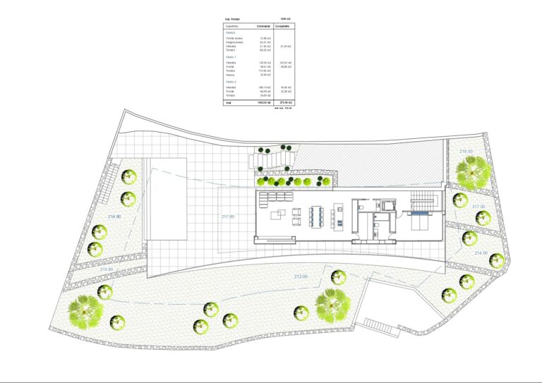 Main floor plan for luxury villa project in Moraira