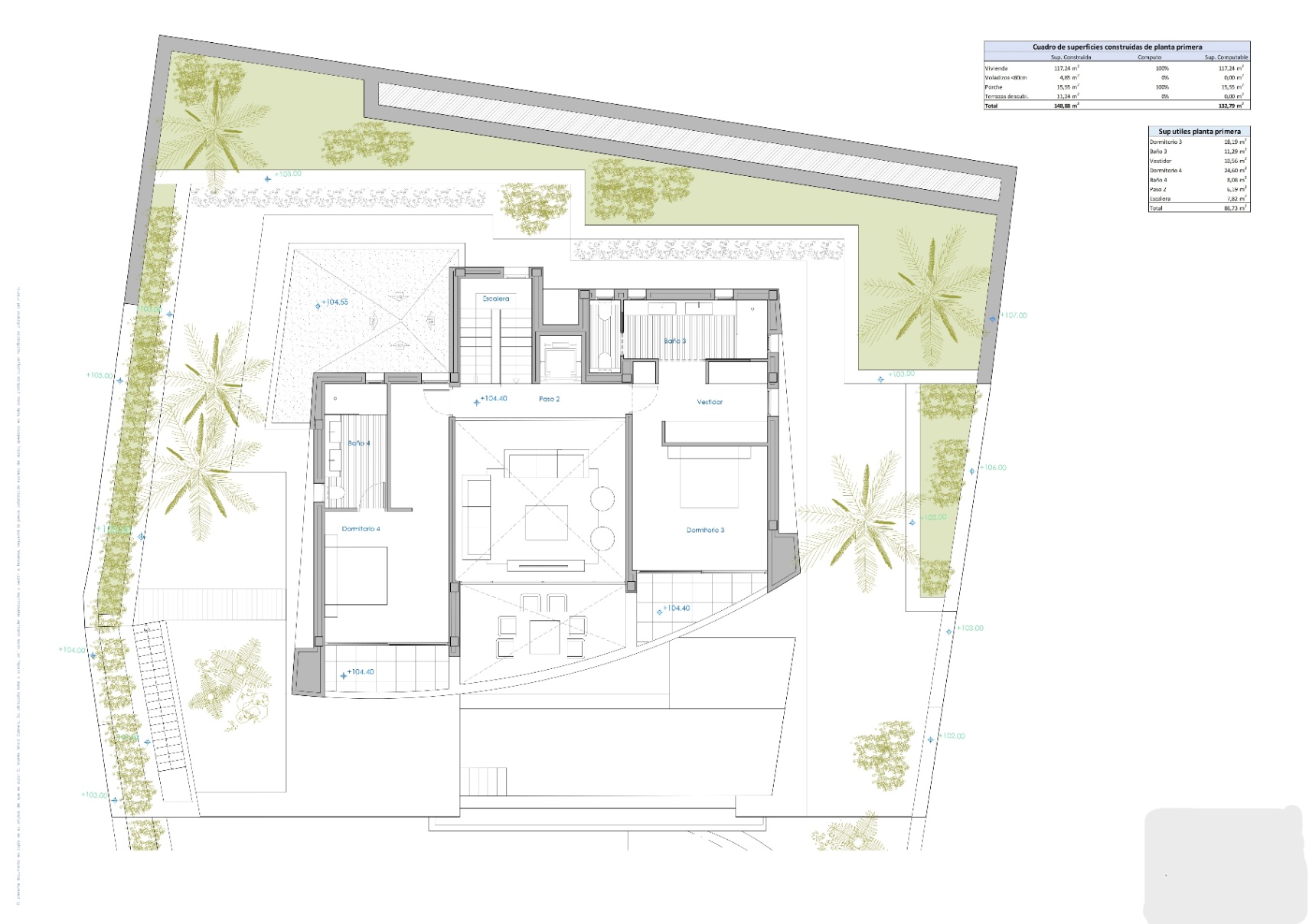 Main floor plan for modern sea view villa in Calpe