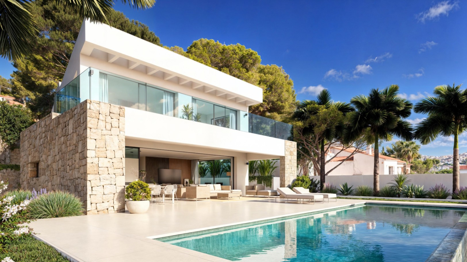 Modern sea view villa project in Moraira with private pool
