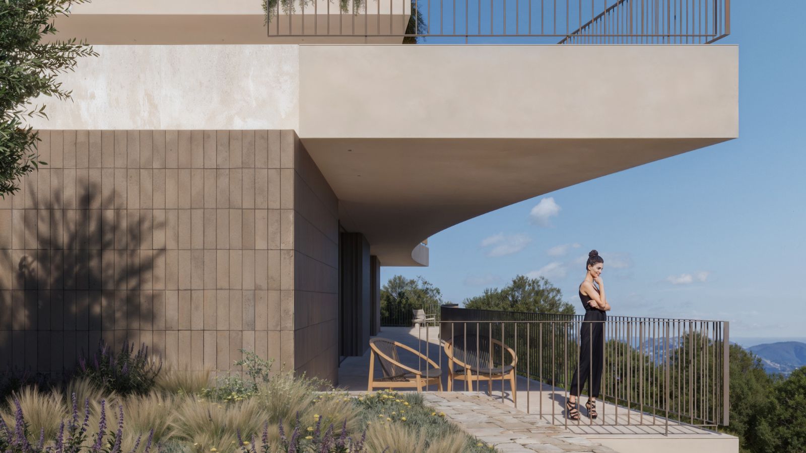 Modern terrace design at luxury villa project in Moraira