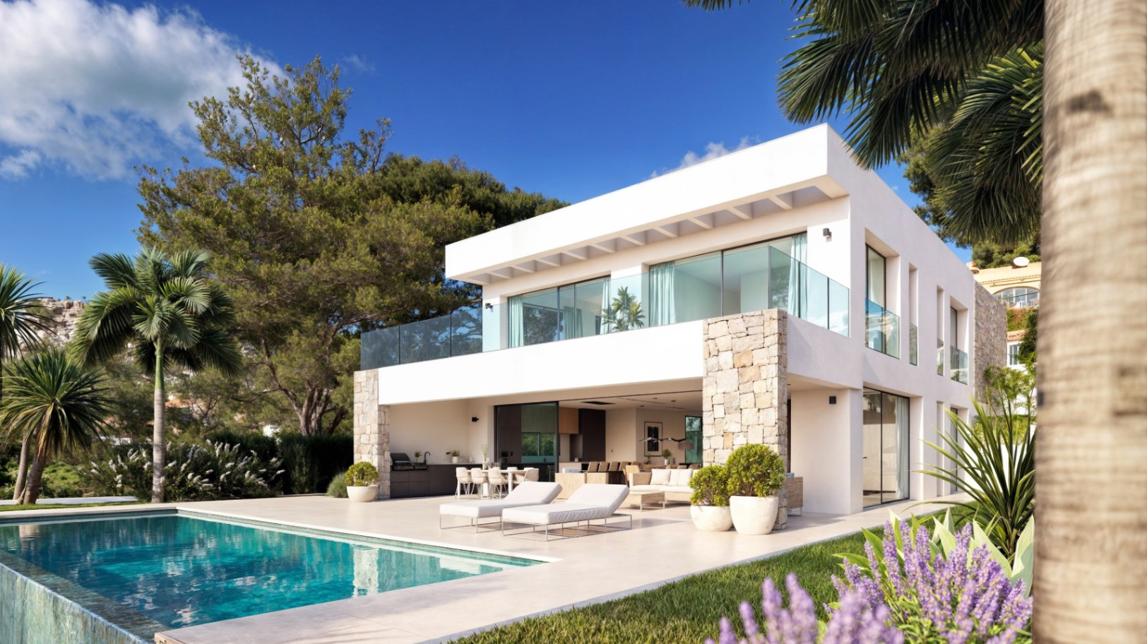 Modern villa project in Moraira with private pool and contemporary exterior