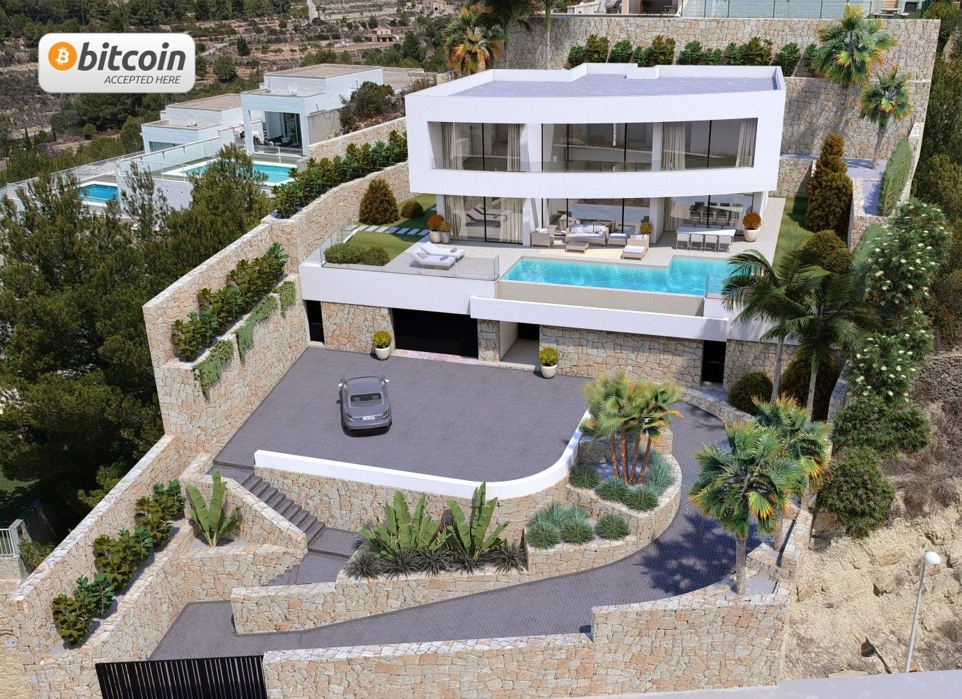 Modern villa under construction in Calpe with sea views and private pool