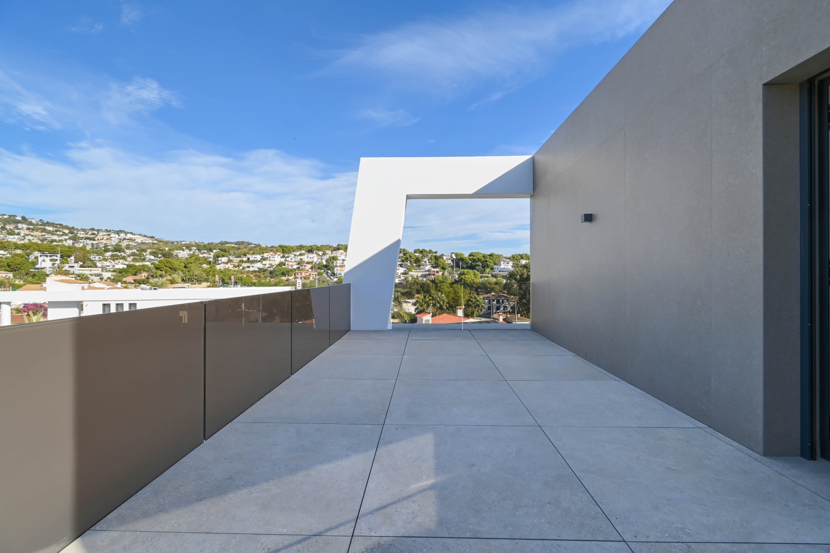 Open terrace with views at newly built luxury villa in Benissa