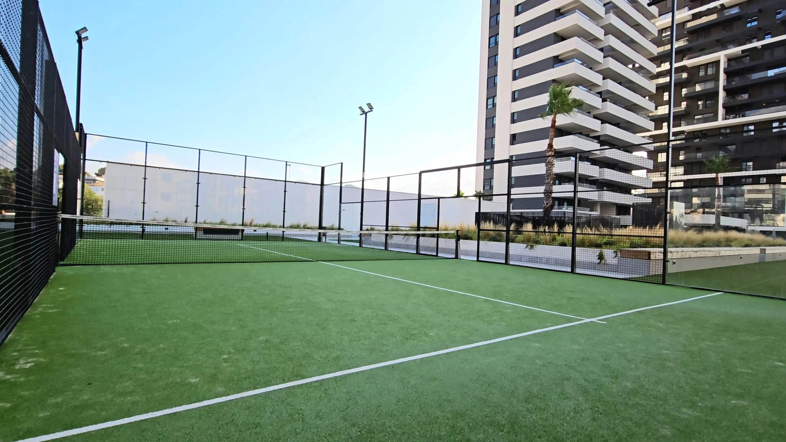 Padel court at residential complex for modern penthouse in Calpe