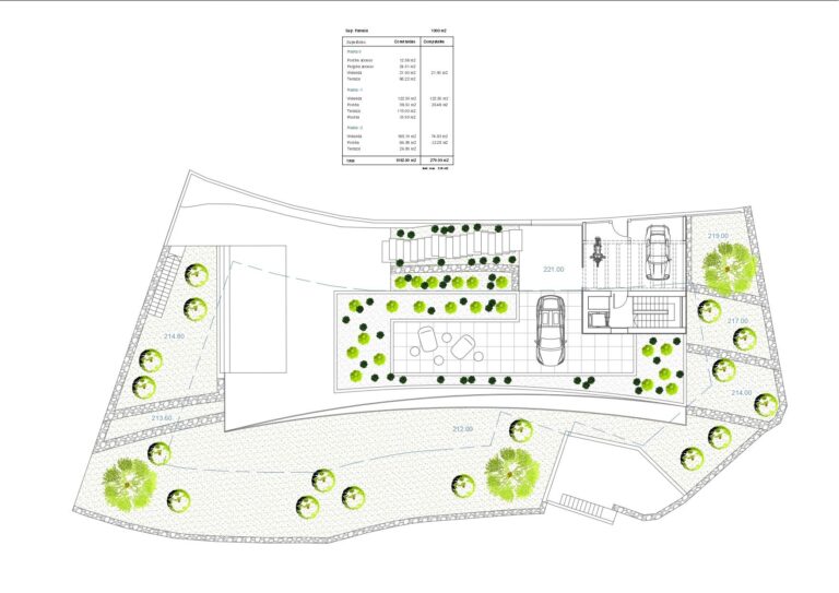 Plot plan for luxury villa project in Moraira