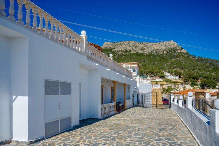 Private garage and driveway area at a villa in a raised residential area of Calpe.