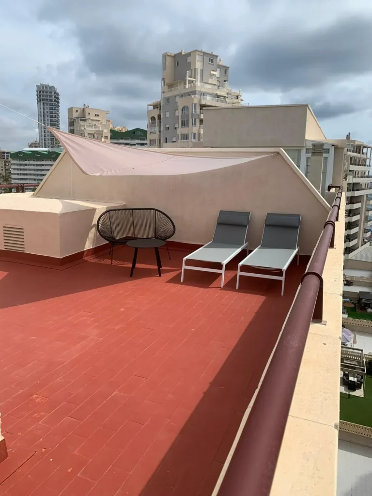 Private roof terrace at duplex penthouse near La Fossa beach in Calpe