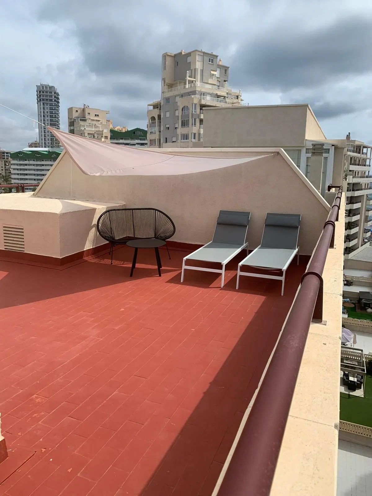 Private roof terrace at duplex penthouse near La Fossa beach in Calpe