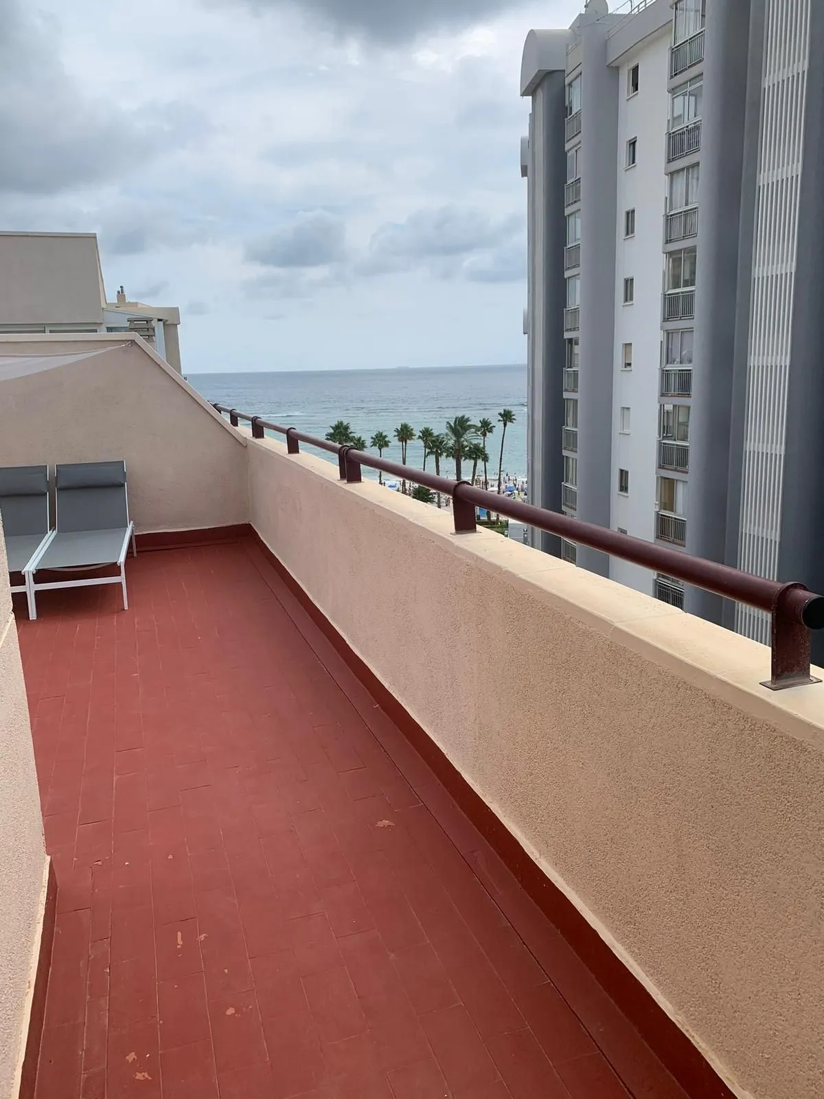 Private solarium with sea view at duplex penthouse in La Fossa, Calpe