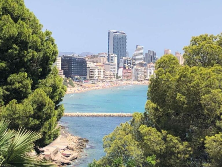 Sea views from a townhouse in Partida Manzanera, Calpe looking towards the coastline and town