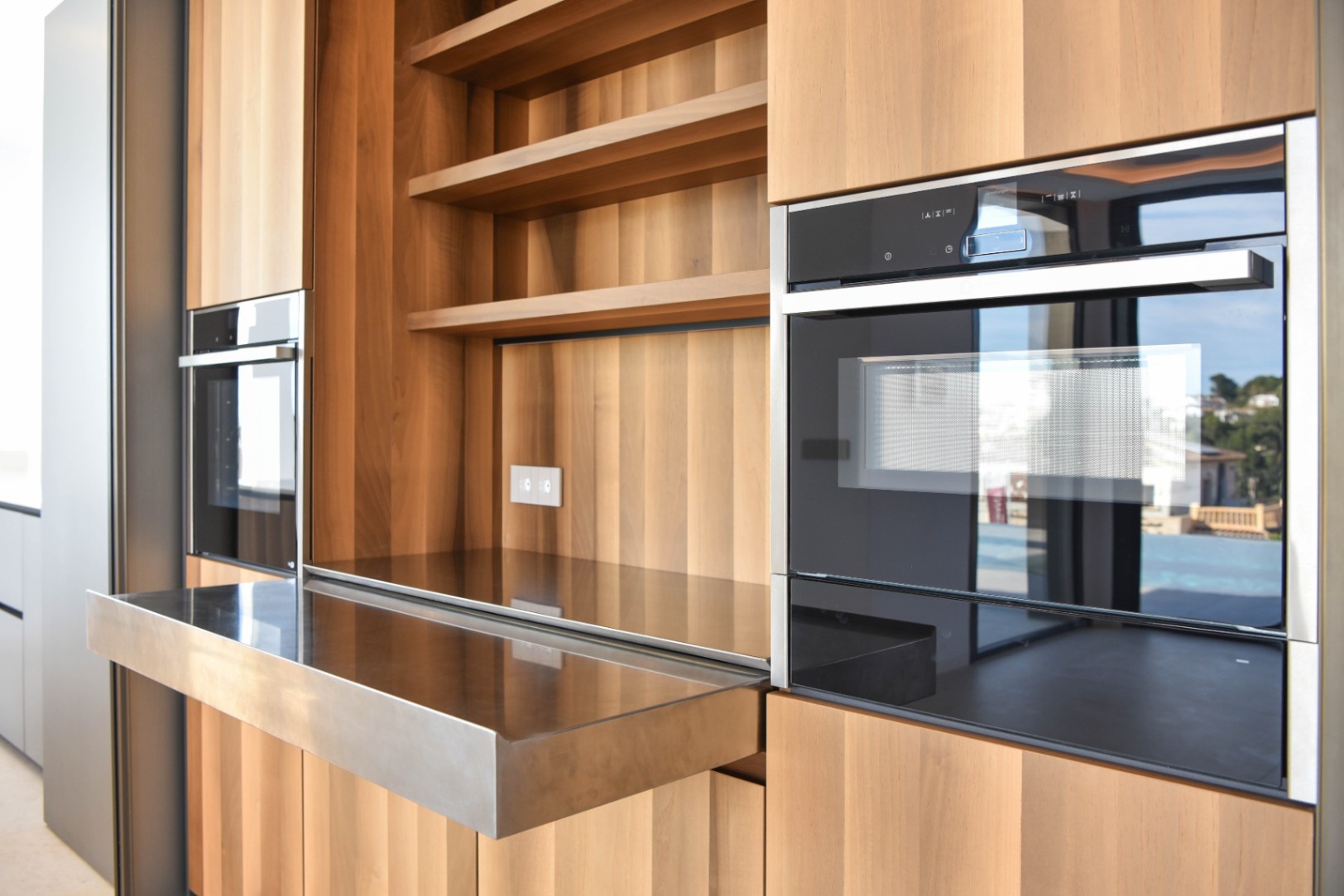 Siemens appliances in modern kitchen at luxury villa near La Fustera Beach