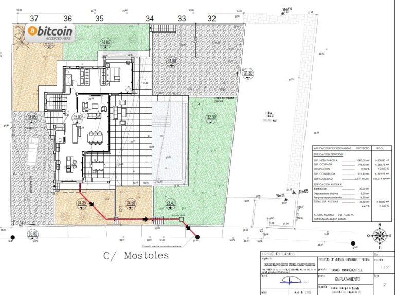 Site plan for luxury new build villa with pool in Moraira