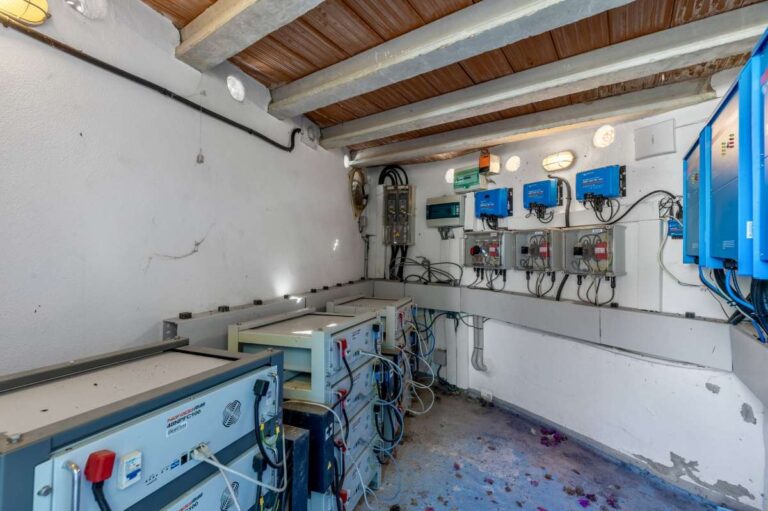Solar energy equipment room at a private villa in Calpe with battery system and electrical installation