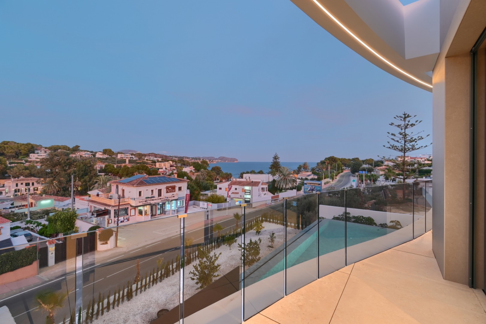 Terrace with sea views at newly built luxury villa in Benissa