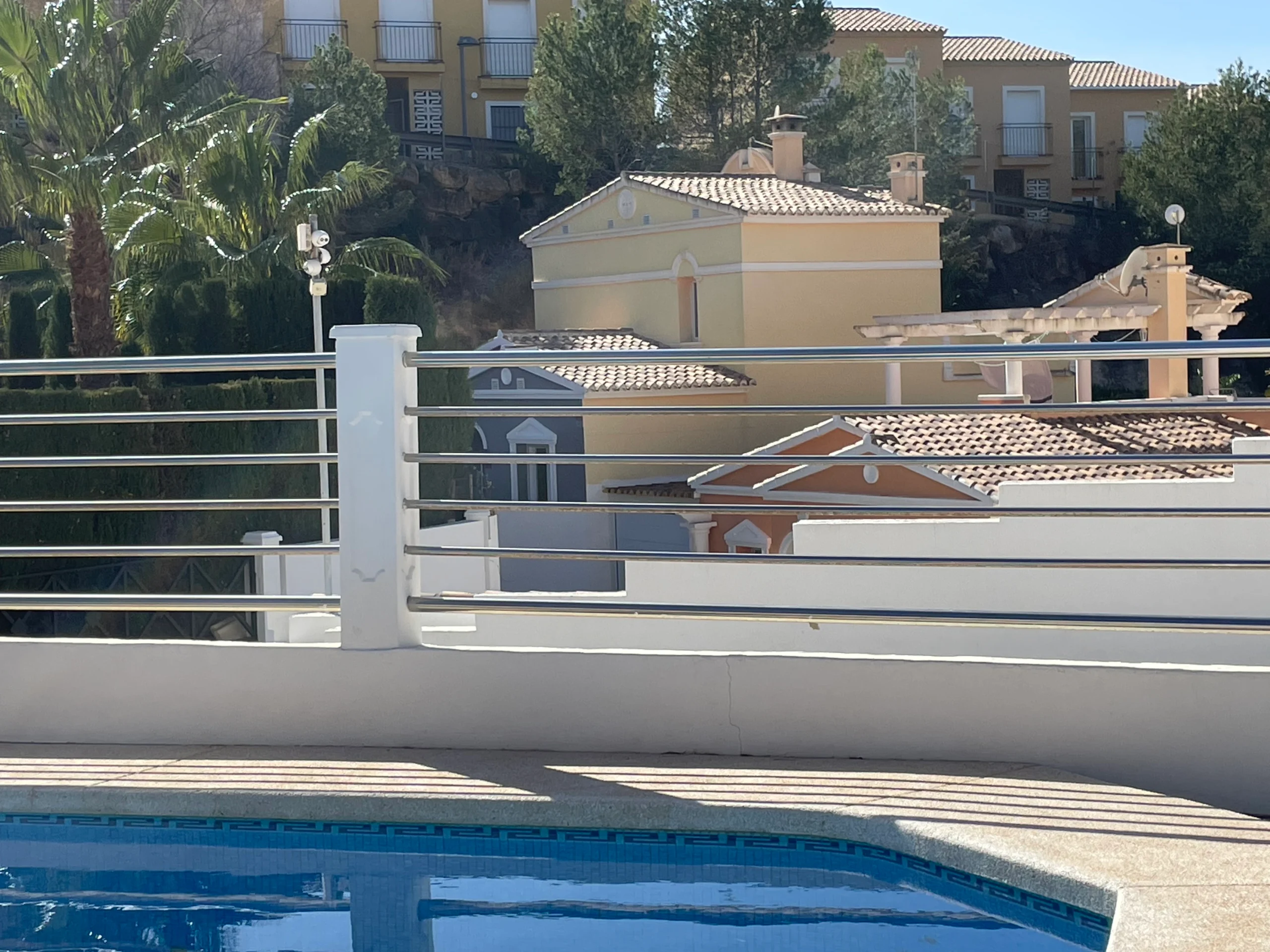 View across communal pool and residential complex in Cometa III, Calpe