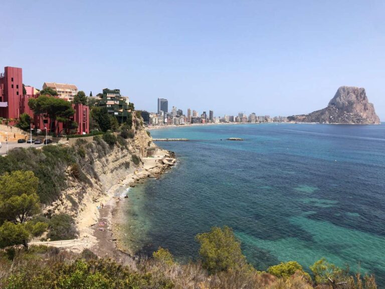Views along the Calpe coastline towards the Peñón de Ifach from a frontline townhouse in Partida Manzanera