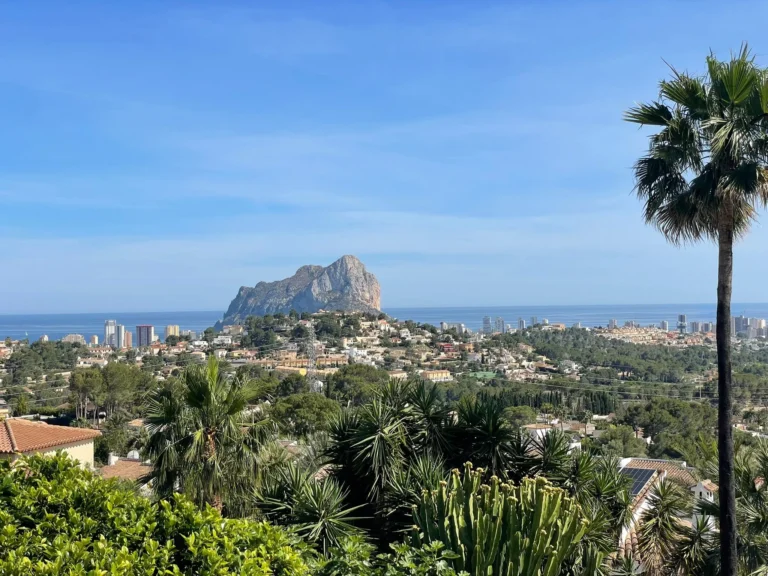 Views of the Peñón de Ifach and Mediterranean Sea from a villa in Empedrola, Calpe.